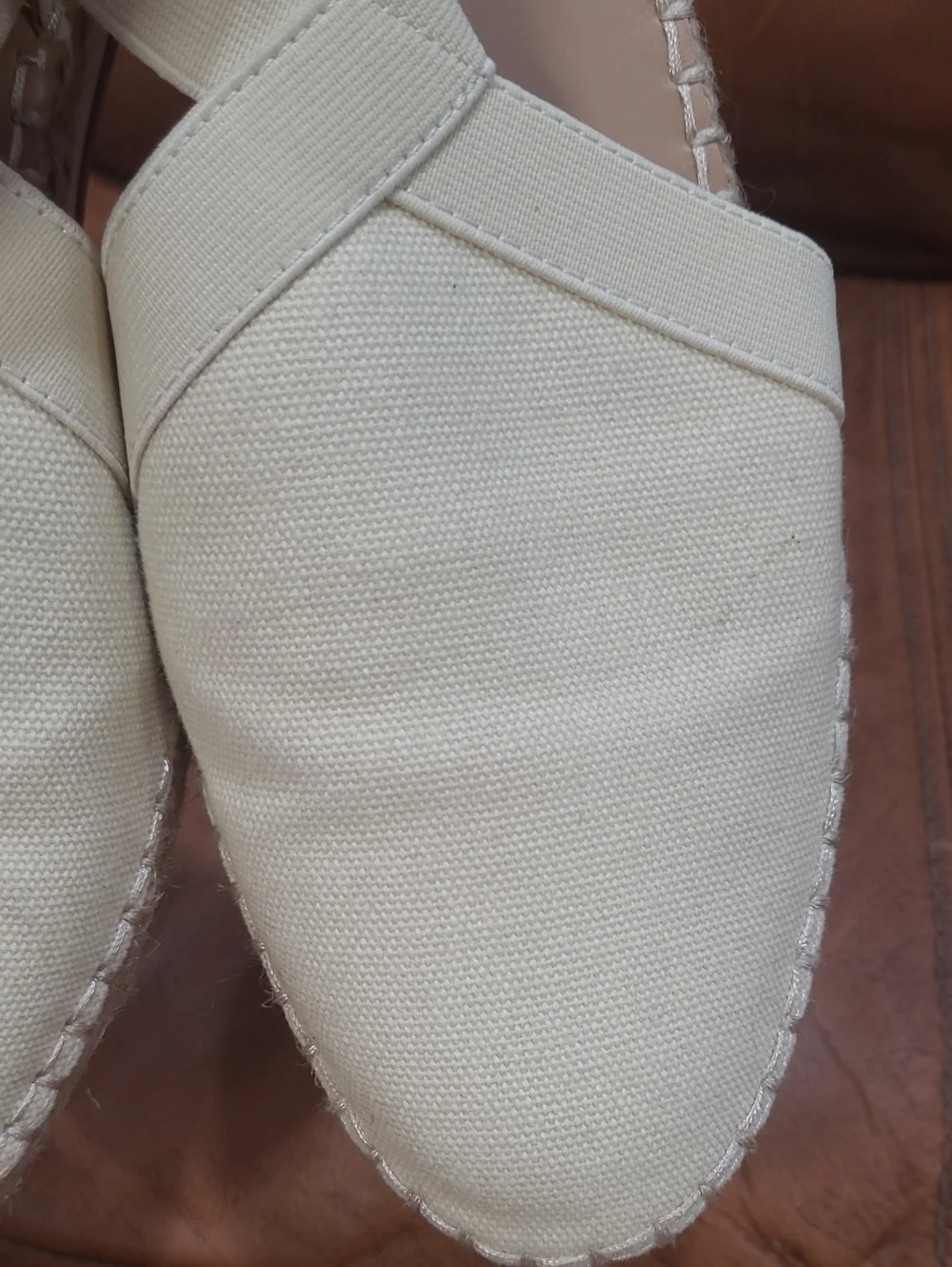 Lucky Brand Cream Cross-Strap Espadrille Slingback Flats